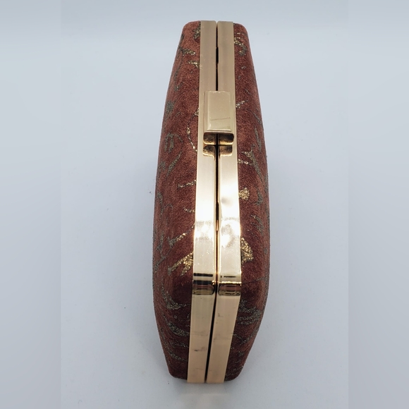 Leather hard shell minaudiere evening bag. Genuine leather - Picture 2 of 5